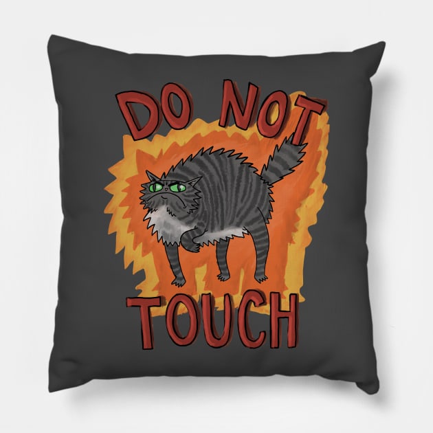 Do Not Touch! Pillow by famousdinosaurs