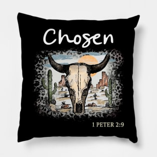 Chosen Bull Skull Desert Pillow