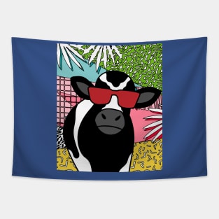 Funny Cow With Sunglasses Muh Tapestry