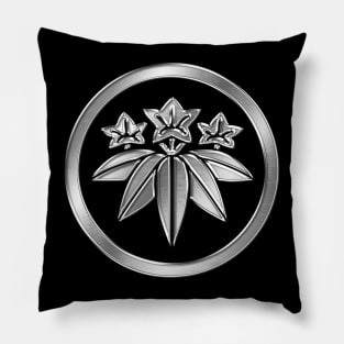 Minamoto Clan Kamon Silver Chrome Pillow