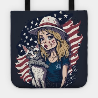 Patriotic Cat Mother Tote