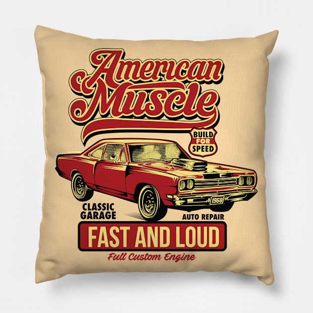 American muscle Pillow by Teefold