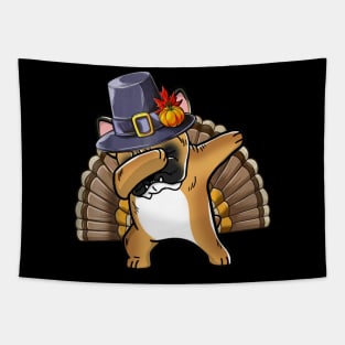 Thanksgiving T shirt for Boys Men Dabbing French Bulldog Turkey Tapestry