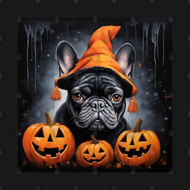 Halloween Black French Bulldog by NatashaCuteShop