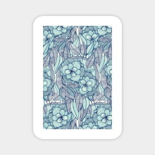 Teal Magnolias – a hand drawn pattern Magnet
