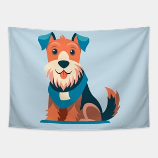 Cute Airedale Terrier Cartoon Tapestry