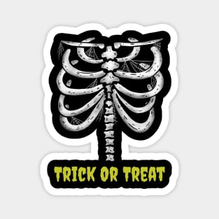 Trick Or Treat Funny Skeleton Halloween Design Magnet