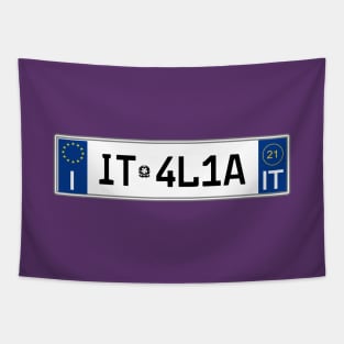 Italy car license plate Tapestry