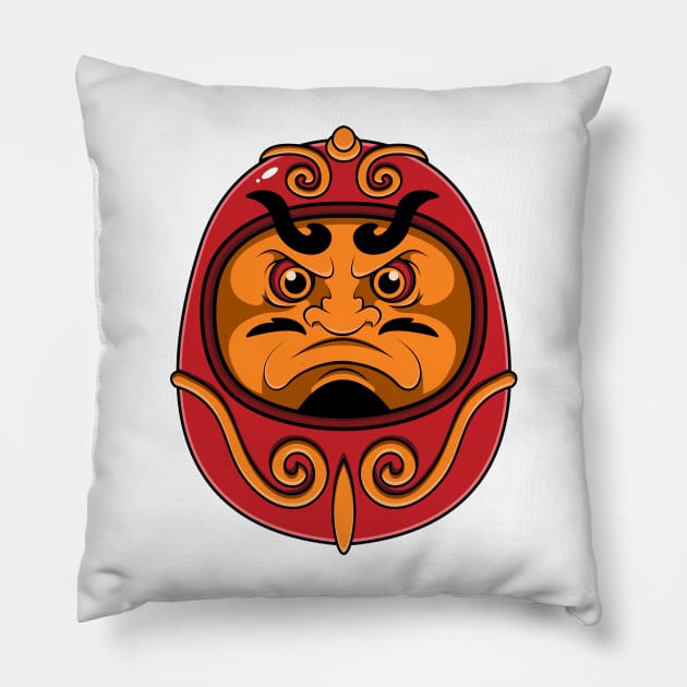 japanese daruma doll Pillow by Starkey Store