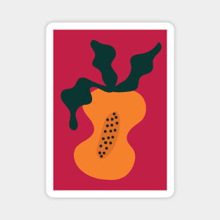 Tropical Retro Papaya Magnet