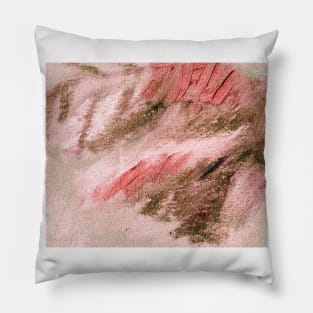 Abstract Oil Painting Pink Red Jade Green 11c7 Pillow