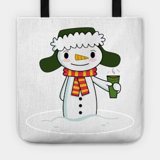 Happy Snowman with Coffee Tote