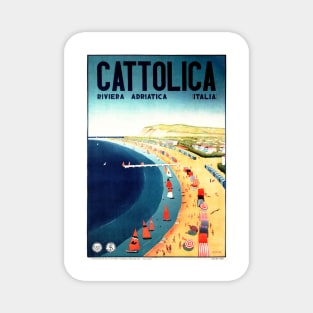 CATTOLICA BEACH ITALY Advertisement Vintage Italian Holiday Magnet