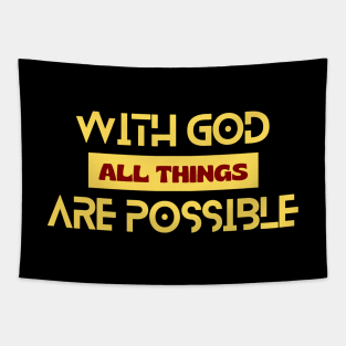 With God All Things Are Possible | Christian Typography Tapestry