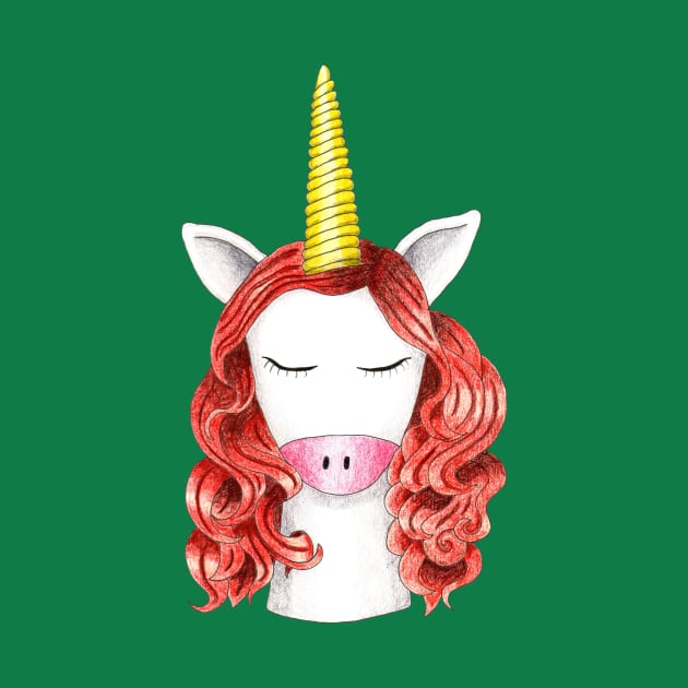 Unicorn Red Head by Rainboo