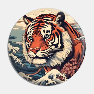 Ukiyo-e tiger Japan Pin