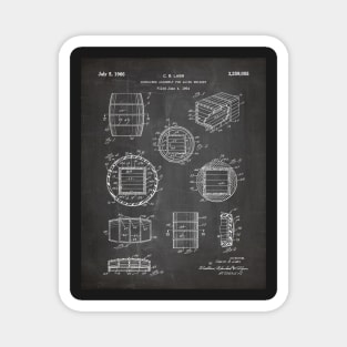 Whisky Barrel Patent - Whisky Art - Black Chalkboard Magnet