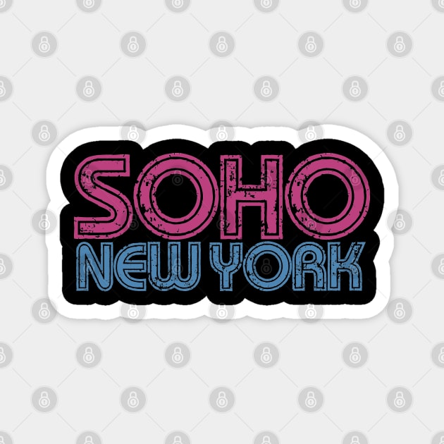 Soho New York City Retro Magnet by Egit