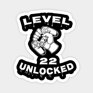 Level 22 Unlocked - Funny Mens 22nd Birthday Gamer Magnet