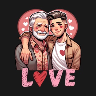 Love all ages gay couple valentines T-Shirt