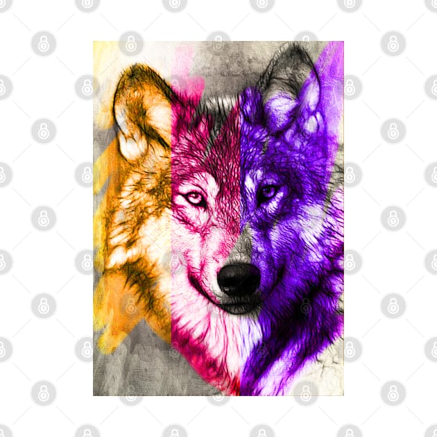 Colourful Wolf by Crazydodo