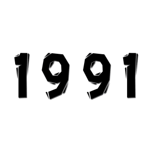 1991 year | simple black T-Shirt