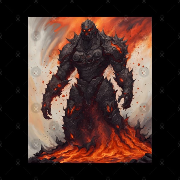 Motlen lava golem fire by Bravetee