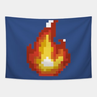 Pixel art - Flame blue version Tapestry