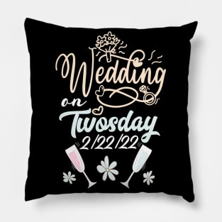 Twosday Wedding on Twosday 2s Day Bachelors & Bachelorettes Pillow
