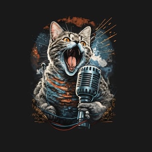 Vintage Meow-sician: The Singing Cat T-Shirt