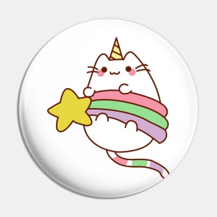 Caticorn Holding a Star Pin