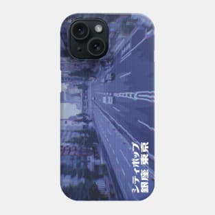 Japanese city pop art series 2 - Ginza Tokyo Japan in - retro aesthetic - Old retro tv glitch style Phone Case