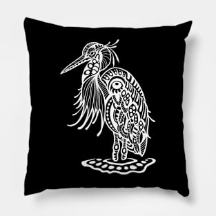 Abstract heron white Pillow