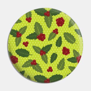 Holly Berry Pattern Pin