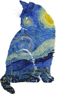 Vincent's Starry Night Museum Cat Magnet