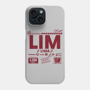 Vintage Lima LIM Airport Code Travel Day Retro Travel Tag B Phone Case