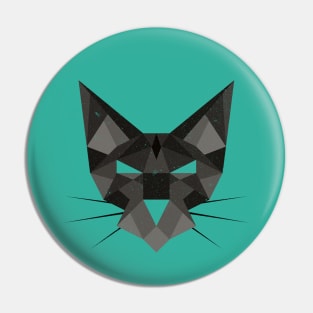 Geometric Polygonal Black Cat Pin