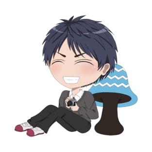 Kashima Yuu with with his Mushroom T-Shirt