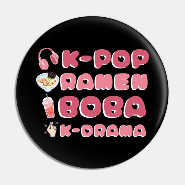 K-pop Ramen Boba And K-drama Cute Gift Pin by JustBeSatisfied
