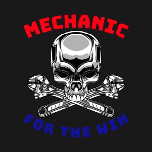 Skull Wrenches Mechanic for the Win RWB T-Shirt