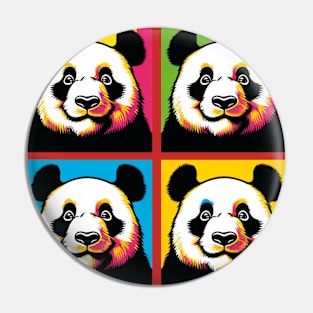 Pop Squinting Panda - Funny Panda Art Pin