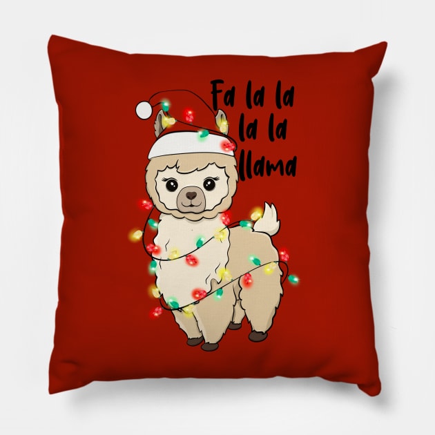 Christmas Lights Llama Pillow by Archie & Ainslie