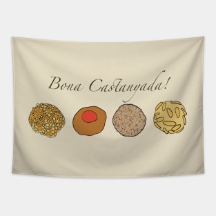 Bona Castanyada Catalán Castañada panellets Tapestry