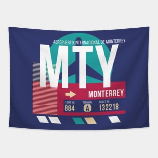Monterrey, Mexico (MTY) Airport Code Baggage Tag Tapestry