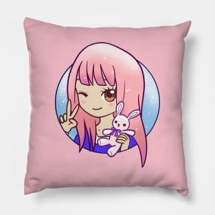 Pink Haired girl - Megan/Leah/LD Lizzie Cutie girl Pillow