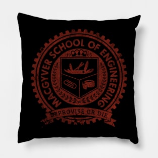 VINTAGE -  MacGyver School of Engineering Red Pillow