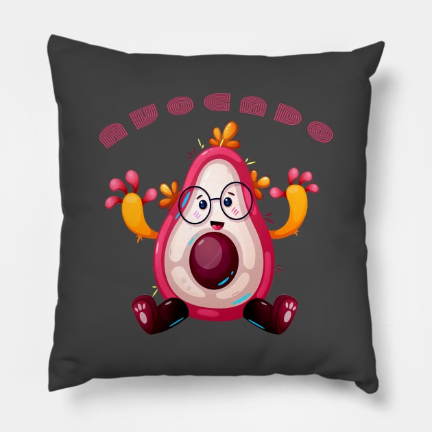 Cute Avocado Food Clothing Pillow by JeffDesign