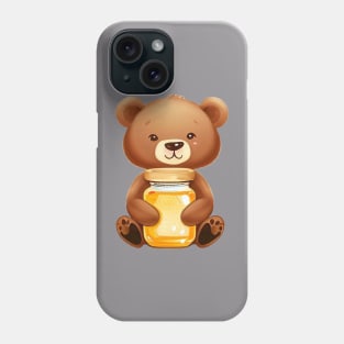 cute baby bear holding honey jar Phone Case