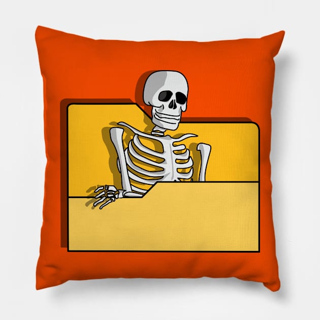 Skeleton Folder Icon Pillow by Fun Funky Designs