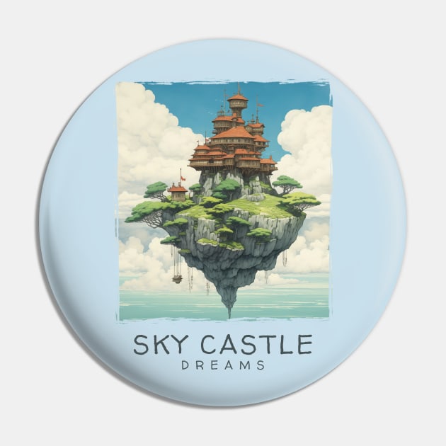 Castle in the sky Anime Pin by Tip Top Tee's